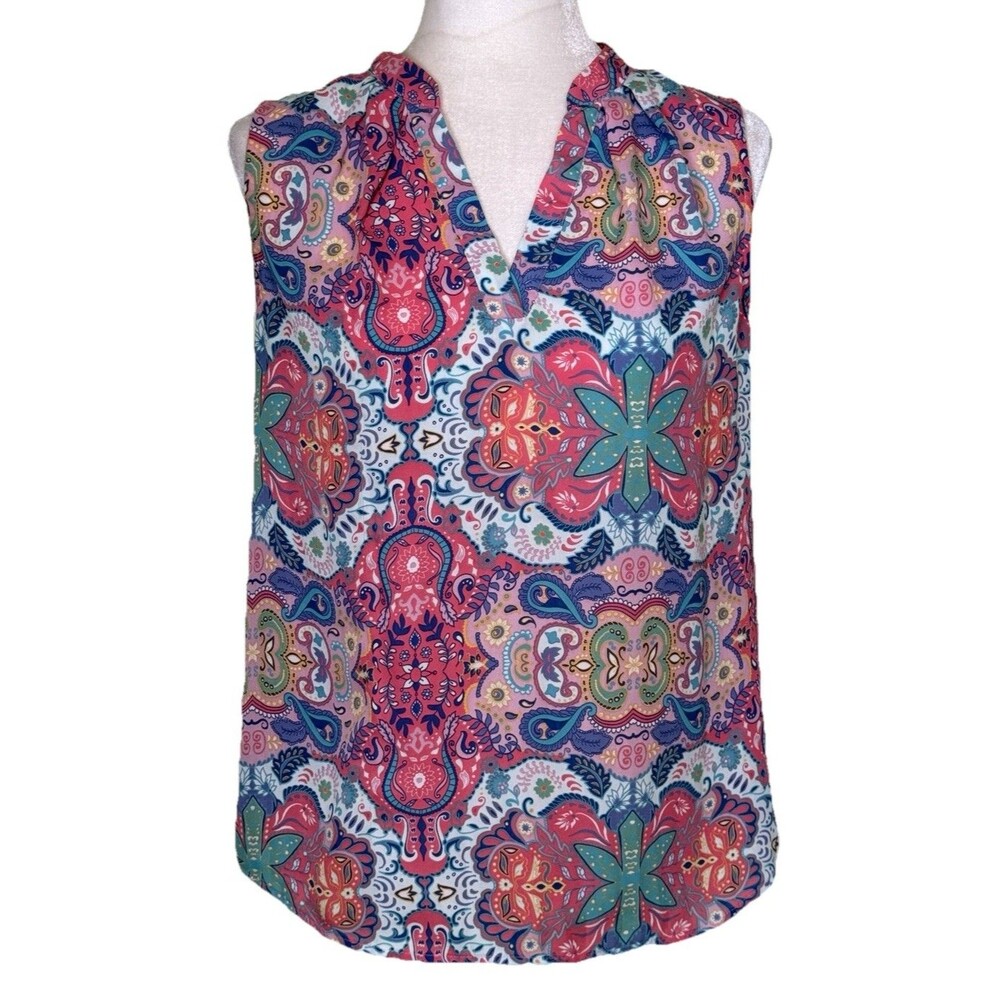 Violet & Claire Women's Boho Mandala Print Top Festival Hippie Chic Paisley Med